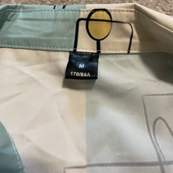 CHEERS Martini Champagne Cocktail Button Up Down Polyester Short Sleeve M/W Sz M - Picture 3 of 9